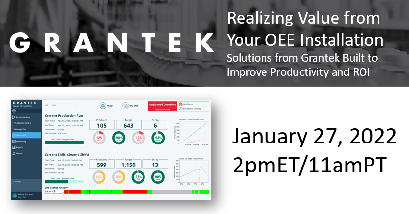 VIDEO – Realizing Value from Your OEE Installation: Solutions from Grantek Built to Improve Productivity and ROI