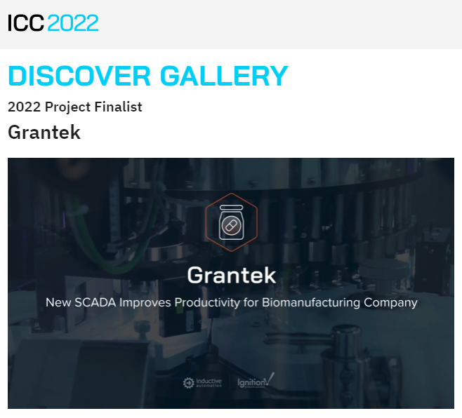 Grantek Project Named 2022 ICC Discover Gallery Finalist by Inductive Automation